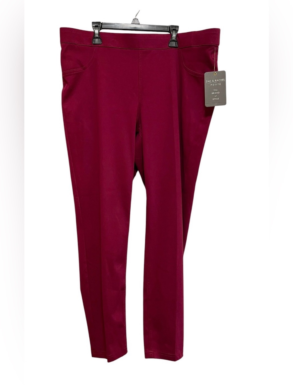 ZAC & RACHEL ULTRA STRETCH JEANS SLIM LEG WOMEN POCKETS PULL-ON RED WINE SZ PXL